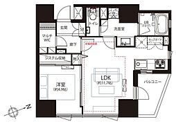 ディアクオーレ白金高輪 1LDKの間取図画像