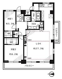 ハイネスロフティ 2LDKの間取図画像