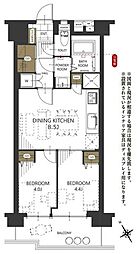 東中野ハイム 2DKの間取図画像
