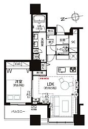 芝浦アイランドグローヴタワー 1LDKの間取図画像