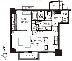日神パレステージ西麻布 1LDKの間取図画像