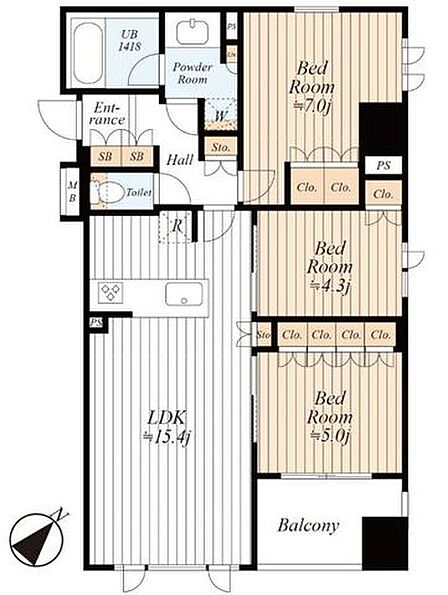 11階高層、陽当たり良い南東向きの角部屋3LDK。リノベーションで綺麗に一新、食洗機など設備も充実です。