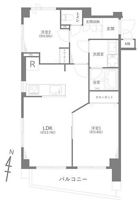 2LDK 間取り