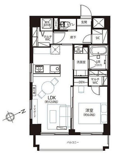 リノベーション済みの1LDKからは運河が見渡せます。全居室6.0帖超えと広々、収納豊富なWICなど充実環境のお部屋です。