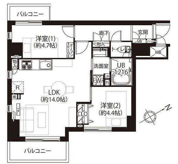 間取りを拡大表示
