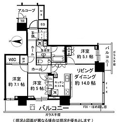 ザ・パークハウス晴海タワーズクロノレジデンス 505 3LDKの間取り