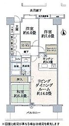 グランアジール東京アクアレジデンス 3LDKの間取り
