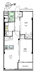 代々木第二コーポラス 406 2LDKの間取り