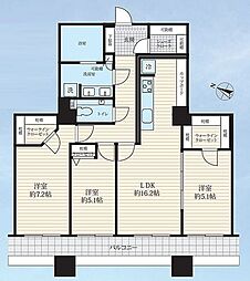 晴海アイランドトリトンスクエアビュータワー 4106 3LDKの間取り