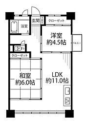 亀戸2丁目団地 7号棟 201 2LDKの間取り