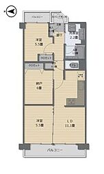 ツインシティ東砂アネックス 305 2SLDKの間取り
