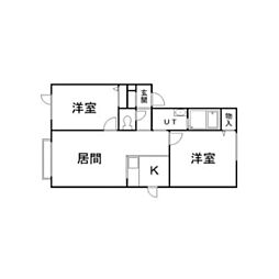 グランシャリオ1 2LDKの間取図画像