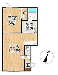 M-residence 1LDKの間取図画像