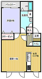 ハウスオブローズ8 1LDKの間取図画像