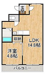 Forest159 1LDKの間取図画像