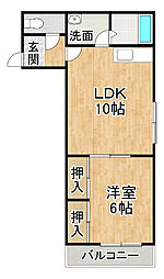 M-3 1LDKの間取図画像