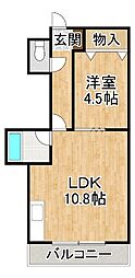 ベルトピア帯広3 1LDKの間取図画像