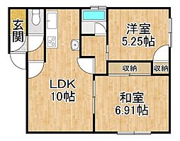 コーポまつなが 2LDKの間取図画像