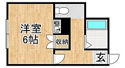 E2.8MS　A棟 5階ワンルームの間取り
