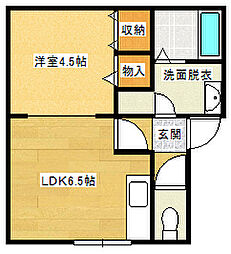 JR根室本線 池田駅 徒歩28分の賃貸アパート 1階1DKの間取り