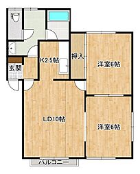 ブルーハイツ1010 2LDKの間取図画像