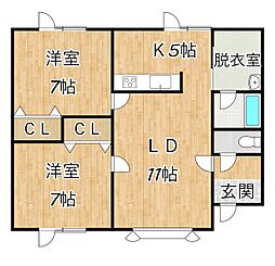 間取図画像 2LDK