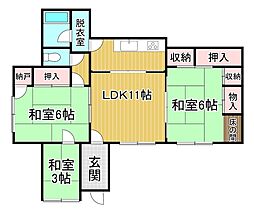 青木貸家（池田町） 1階3LDKの間取り