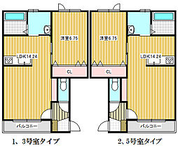 スピカI 1階1LDKの間取り