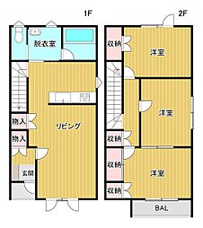 TOWN.T 1階3LDKの間取り
