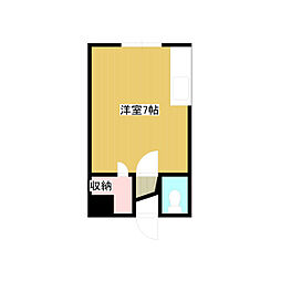 司ハイツ 1階ワンルームの間取り