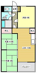 シャトーレ 2階3LDKの間取り