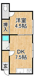 シャルム17条 1DKの間取図画像