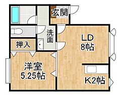 キャッスル・M・K3 1LDKの間取図画像