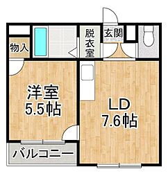 マーベリック帯広南 1DKの間取図画像