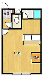 武田ハイツ ワンルームの間取図画像