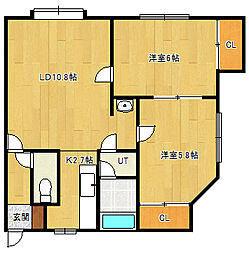 ライトハウスパート2 2LDKの間取図画像