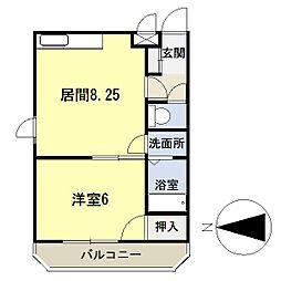 マーベリック帯広 1DKの間取図画像