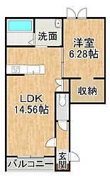 reve 1LDKの間取図画像