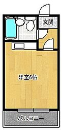 八番館 ワンルームの間取図画像