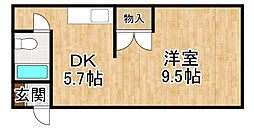 ハイツ513 1DKの間取図画像