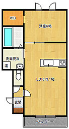 カーサレジーナ 1LDKの間取図画像