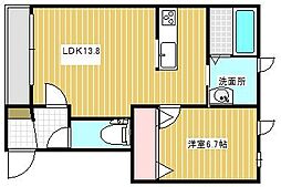シュペル 1LDKの間取図画像