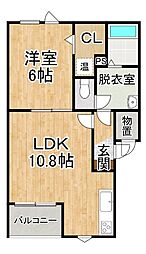 アマンド・メゾン 1LDKの間取図画像
