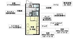 レオパレスAGRI162 1Kの間取図画像