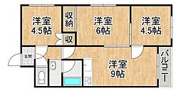 アサンテ柏林台 3DKの間取図画像