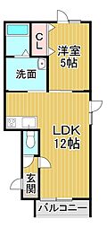 CREVIA 1LDKの間取図画像