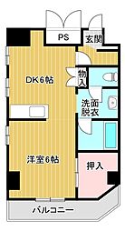 シャトー帯広 1DKの間取図画像