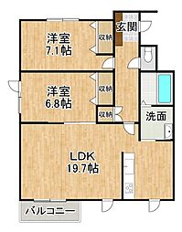 シャンテ915 2LDKの間取図画像