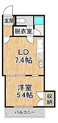 コーポラスNAO 1DKの間取図画像