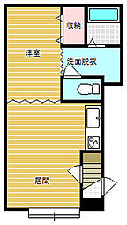 コスモハイツD 1DKの間取図画像
